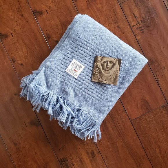 FARIBO 100% Pure Wool Afghan Throw Blanket 50 x 60 " Made in USA - Picture 6 of 6